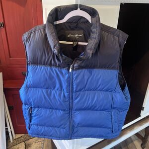 VINTAGE 90s Eddie Bauer Goose Down Puffer Vest Black Tag XL Gorpcore